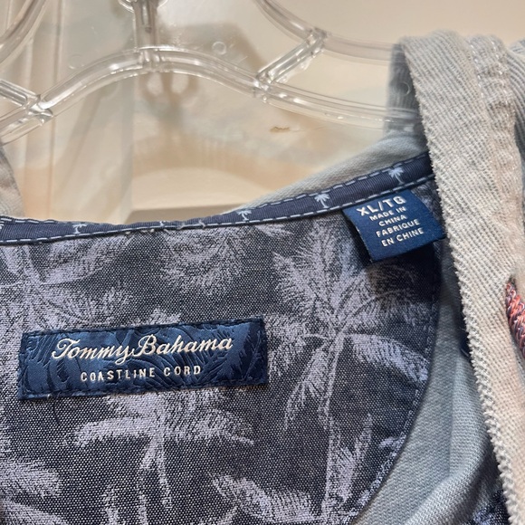 Tommy Bahama Light Blue Hooded Pullover with Pastel Stripes - Picture 5 of 5